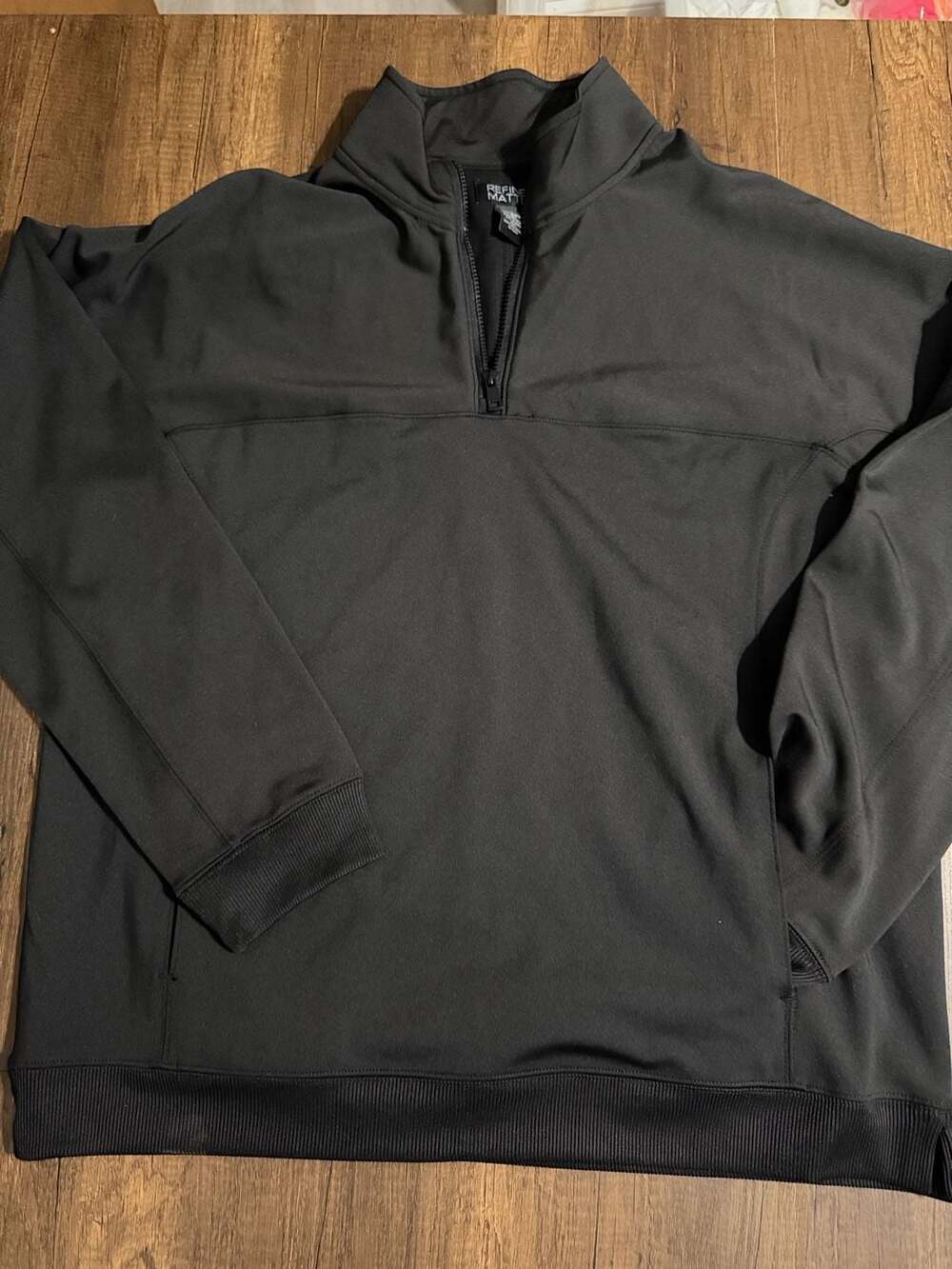 Refined Matter 1/4 Zip Pullover Size L Black Fleece Sweatshirt
